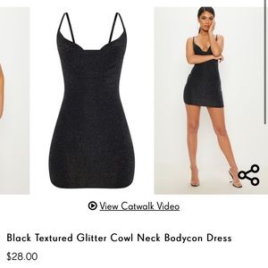 Beautiful black textured glitter dress.